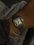 Mahnoor silver diamond watch