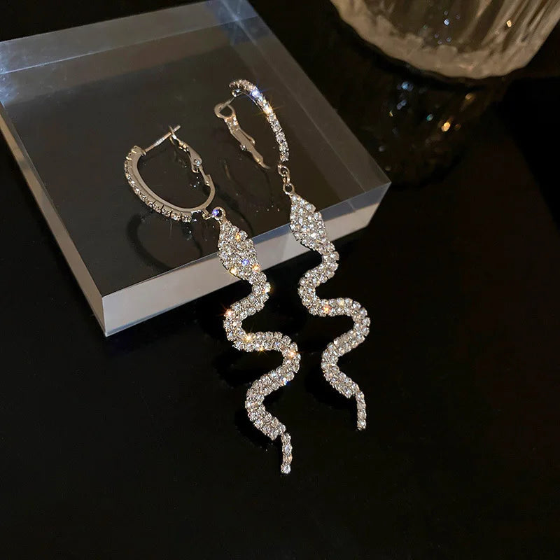 Snake Charm Tassel Earrings