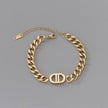 Double Dee Cuban Style Symbol Bracelet