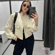 Woman Bomber Jacket-Beige