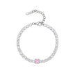Classic pink ICE diamond bracelet stainless steel
