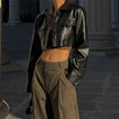 Faux Leather Short Jacket