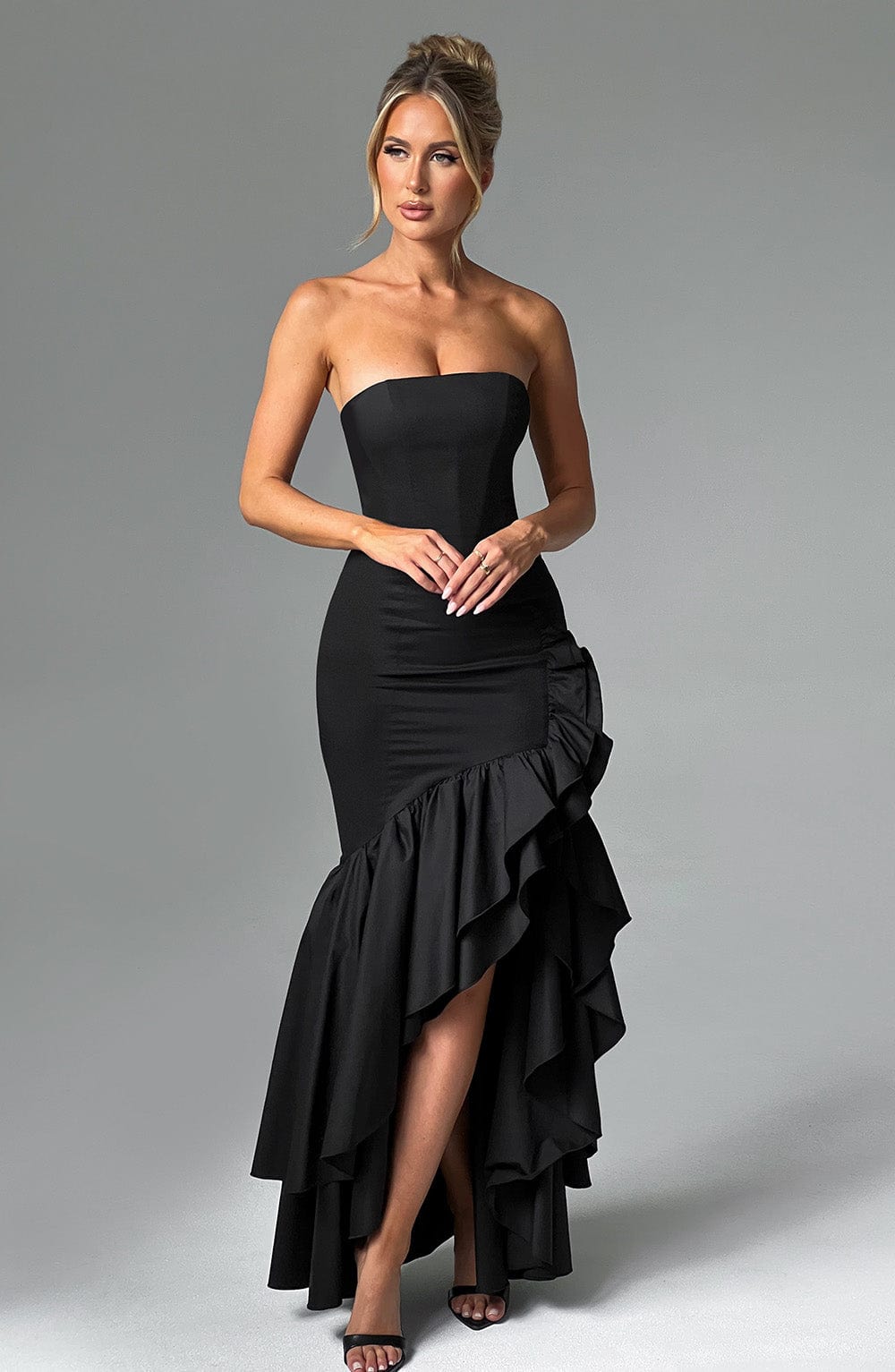 Midnight Serenade Maxi Dress - Black