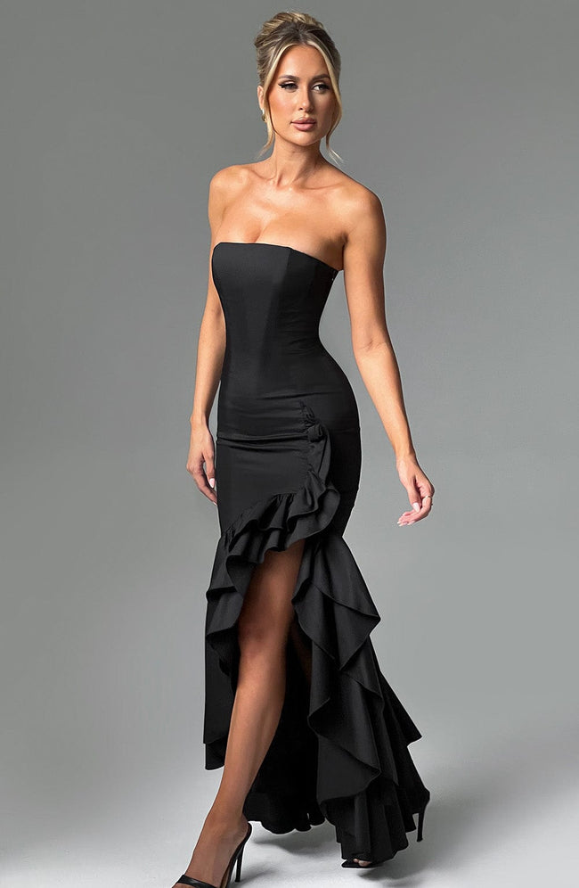 Midnight Serenade Maxi Dress - Black