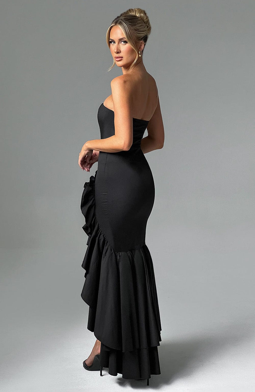 Midnight Serenade Maxi Dress - Black