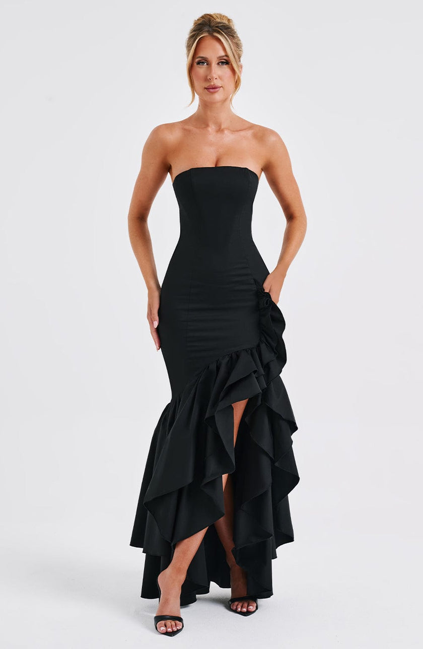 Midnight Serenade Maxi Dress - Black