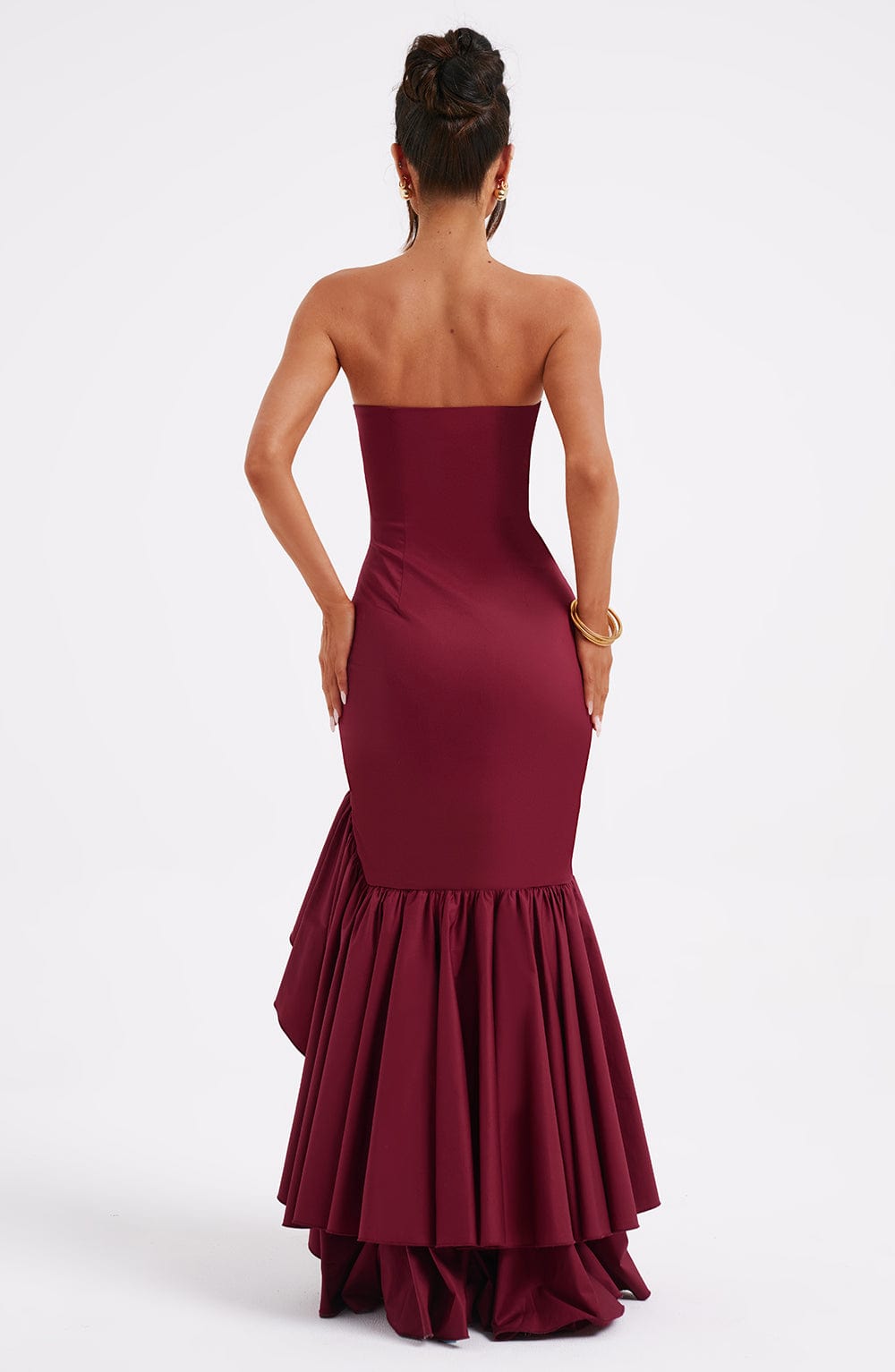 Midnight Serenade Maxi Dress- Burgundy