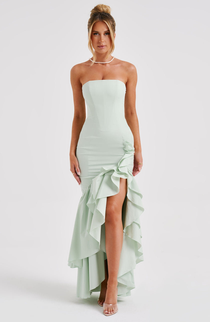 Midnight Serenade Maxi Dress - Sage