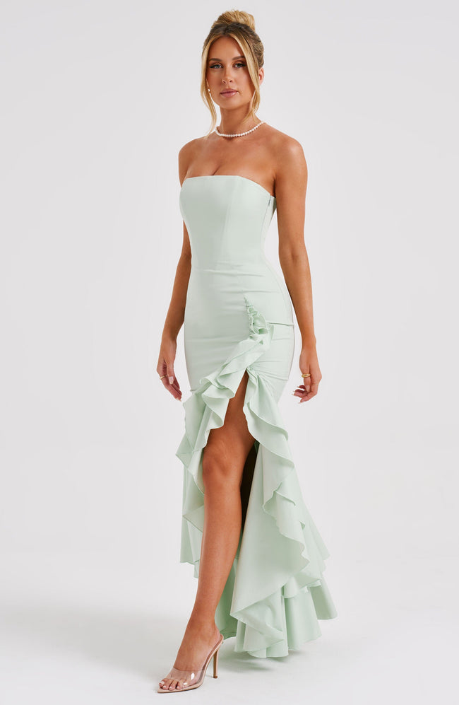 Midnight Serenade Maxi Dress - Sage