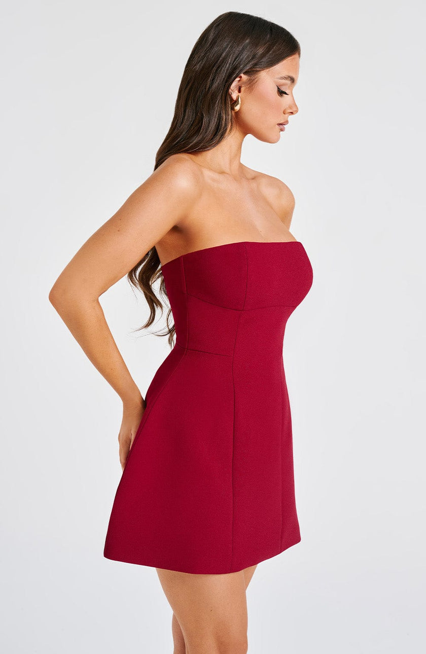 Starry Night Mini Dress - Wine
