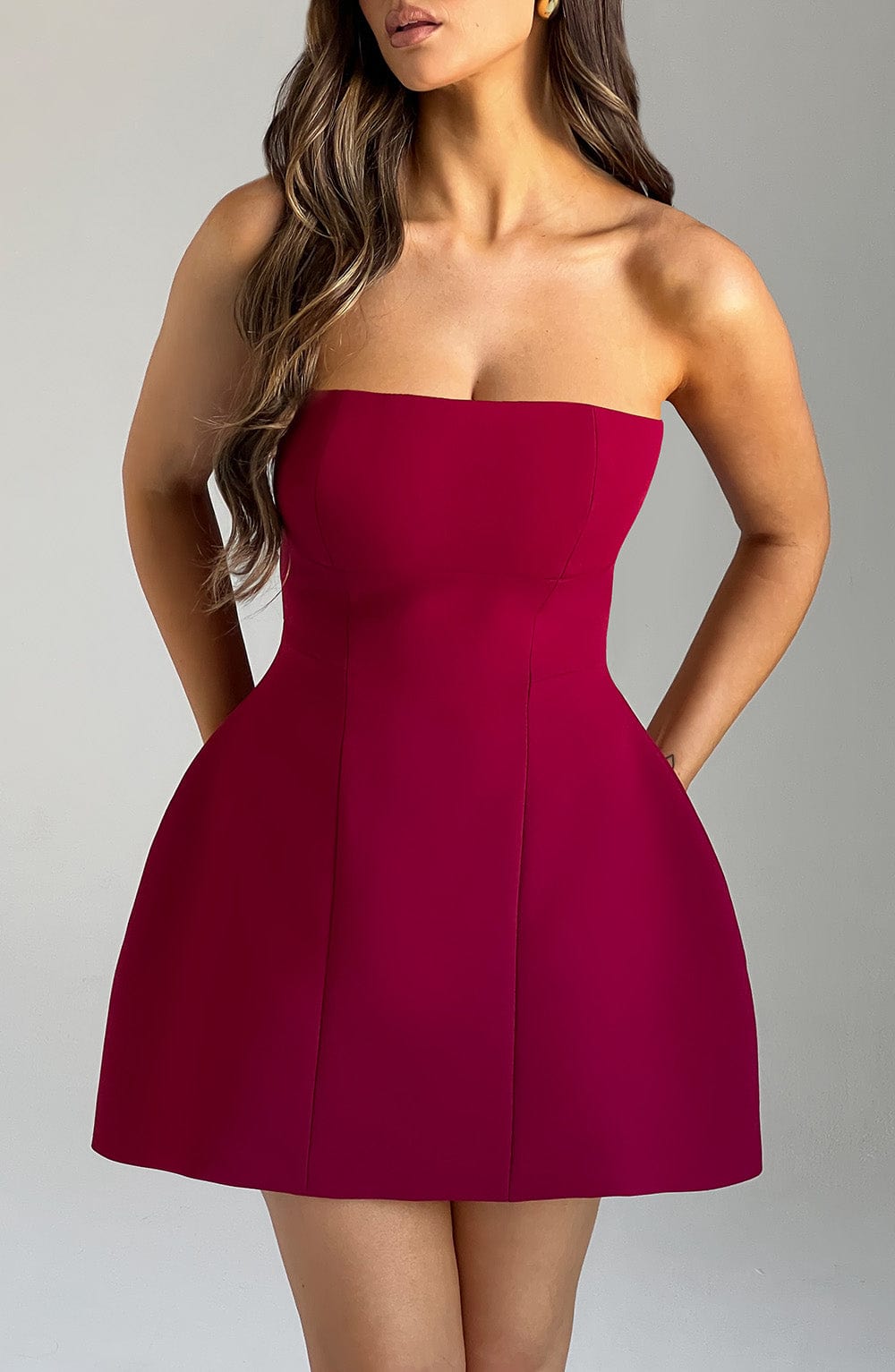 Starry Night Mini Dress - Wine