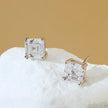 Asscher Cut Sterling Silver Zircon Earrings Rae