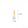 Chain Links 14K Gold Plated Sterling Silver Pearl Dangle Earrings Luz