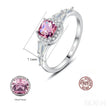 Cushion Cut Sterling Silver Pink Morganite Bridal Jewelry Set Amy