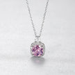 Cushion Cut Sterling Silver Pink Morganite Bridal Jewelry Set Amy