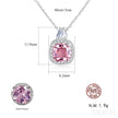 Cushion Cut Sterling Silver Pink Morganite Bridal Jewelry Set Amy