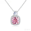 Cushion Cut Sterling Silver Pink Morganite Bridal Jewelry Set Amy