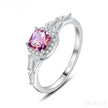 Cushion Cut Sterling Silver Pink Morganite Bridal Jewelry Set Amy