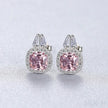 Cushion Cut Sterling Silver Pink Morganite Studs Earrings Allison