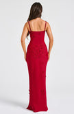 Scarlet Symphony Maxi Dress- Red