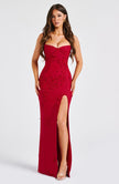 Scarlet Symphony Maxi Dress- Red