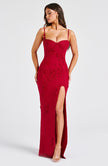 Scarlet Symphony Maxi Dress- Red