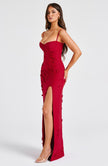 Scarlet Symphony Maxi Dress- Red