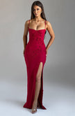 Scarlet Symphony Maxi Dress- Red