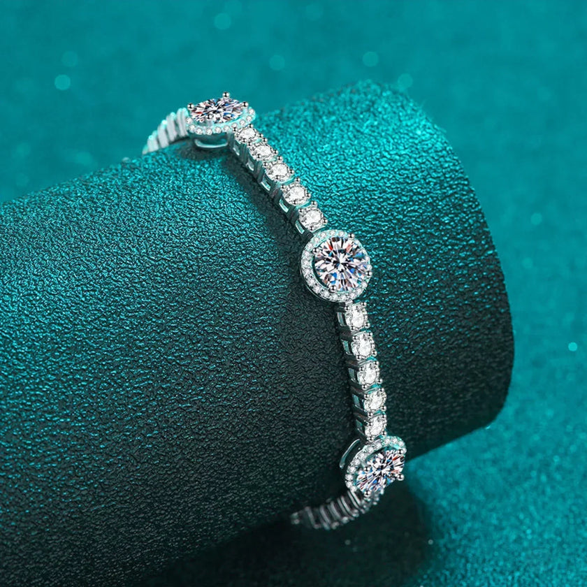 Dazzling Round Cut Moissanite Tennis Bracelet Cal