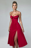 Delilah Midi Dress - Red