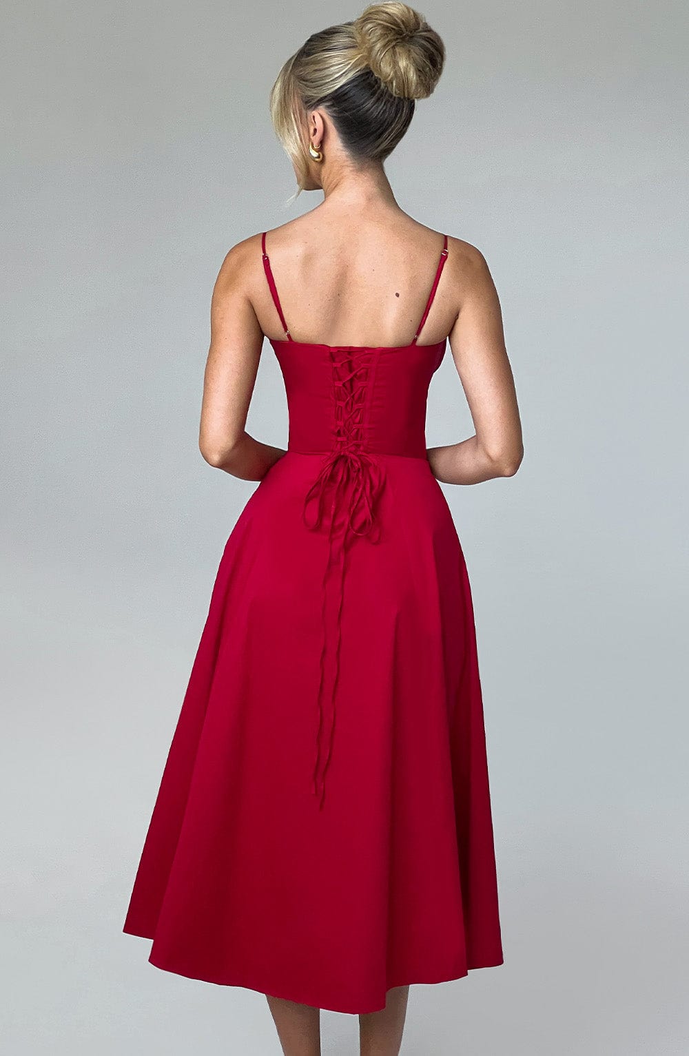 Delilah Midi Dress - Red