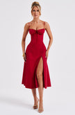 Delilah Midi Dress - Red
