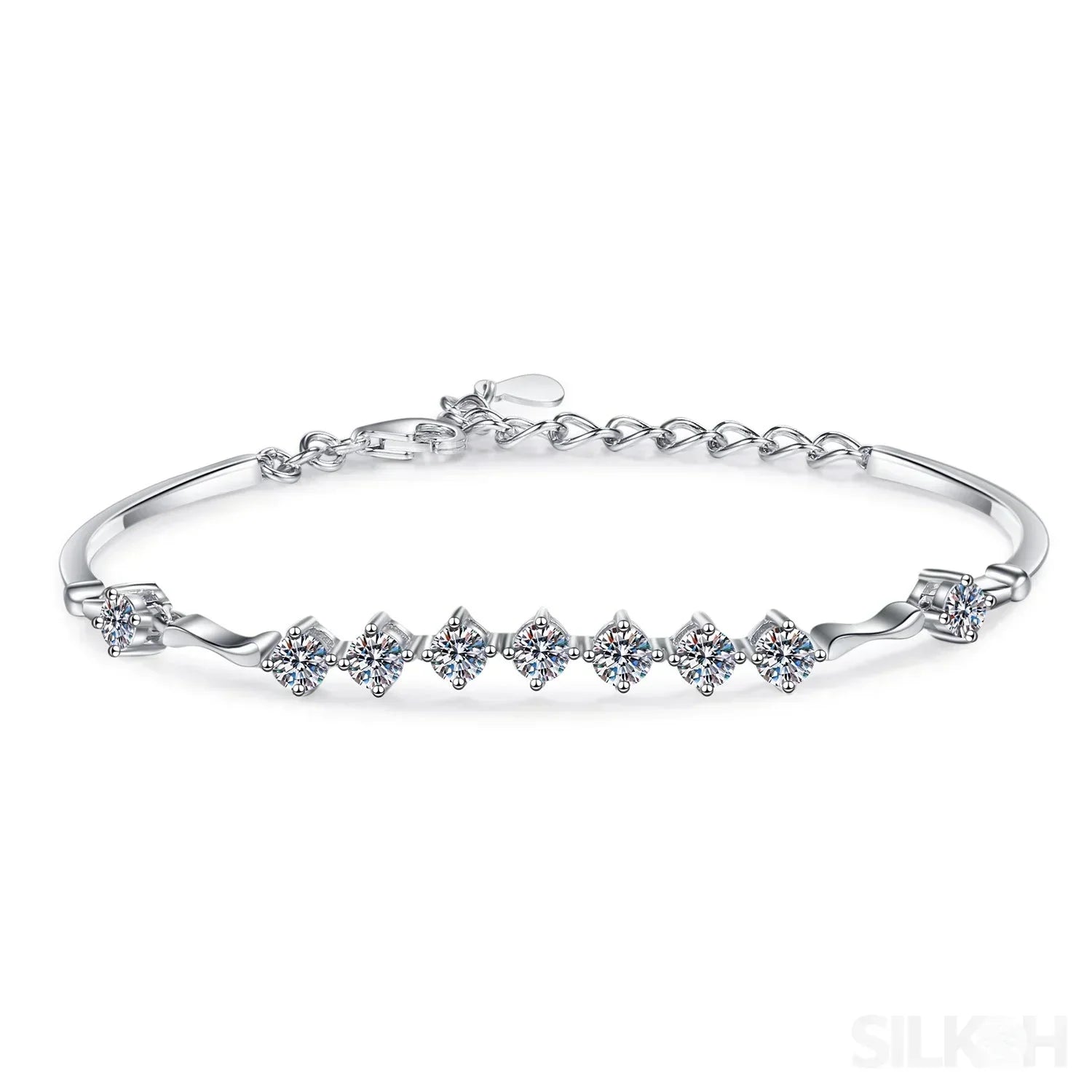 Delicate Nine Stars Adjustable Moissanite Bracelet Ana