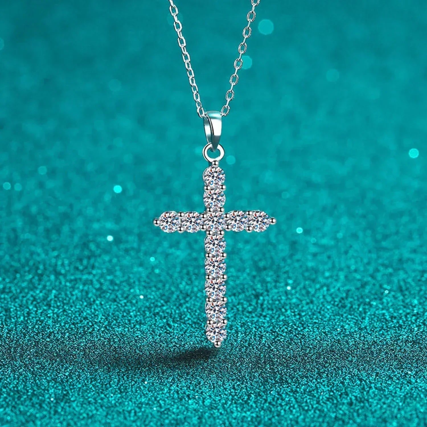 Divine Cross Shaped Moissanite Necklace Bry