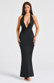 Twilight Elegance Maxi Dress-Black