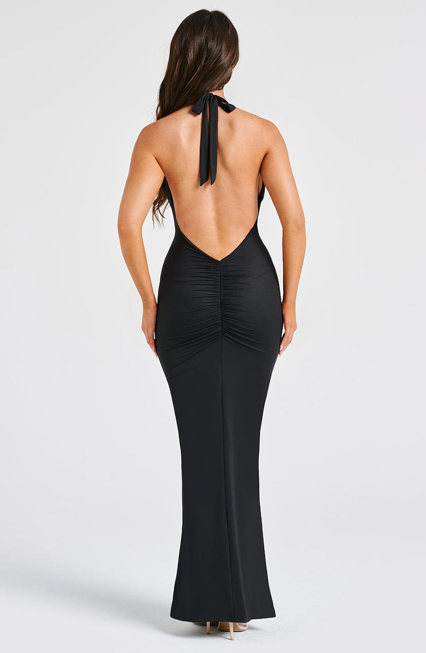 Twilight Elegance Maxi Dress-Black