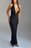 Twilight Elegance Maxi Dress-Black