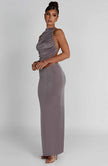 Charcoal Elegance Maxi Skirt
