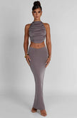 Charcoal Elegance Maxi Skirt