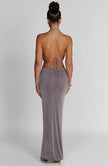 Charcoal Elegance Maxi Skirt