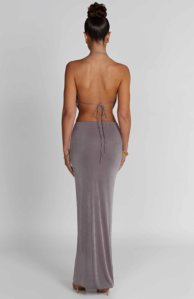 Charcoal Elegance Maxi Skirt