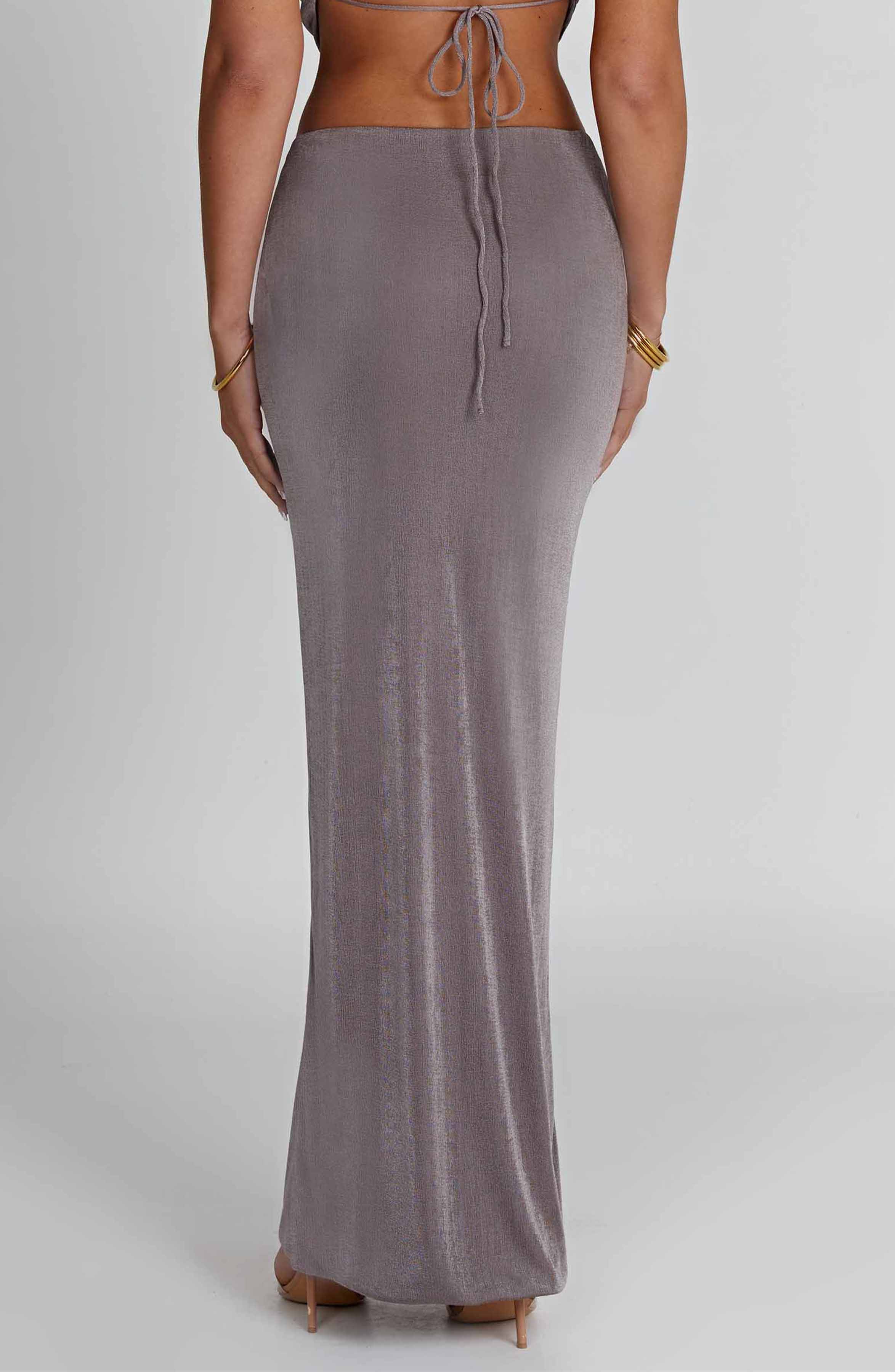 Charcoal Elegance Maxi Skirt