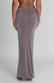 Charcoal Elegance Maxi Skirt