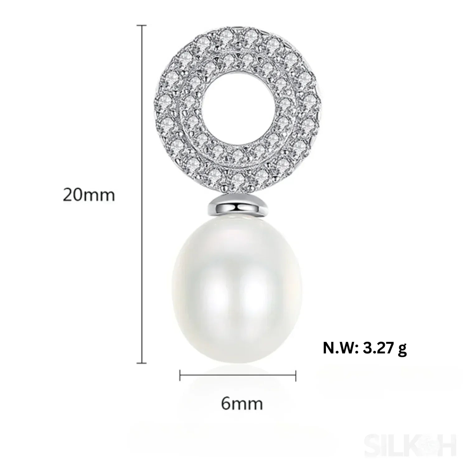 Freshwater Sterling Silver Pearl Stud Earrings Adeline