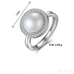 Halo Sterling Silver Natural Pearl wedding Jewelry Set Ann