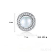 Halo Sterling Silver Natural Pearl wedding Jewelry Set Ann