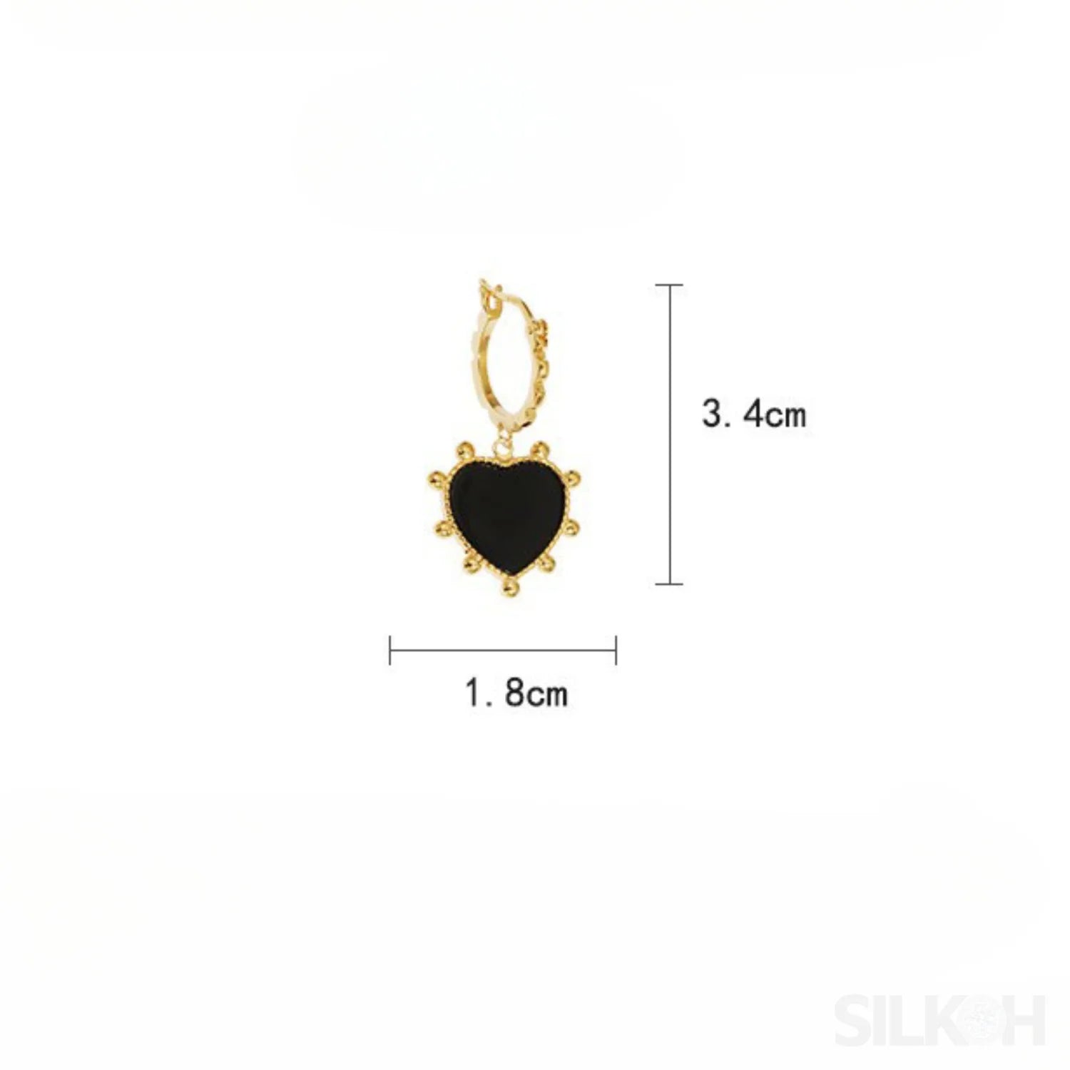 Heart Shaped 18K Gold Plated Sterling Silver Hoop Earrings Avery