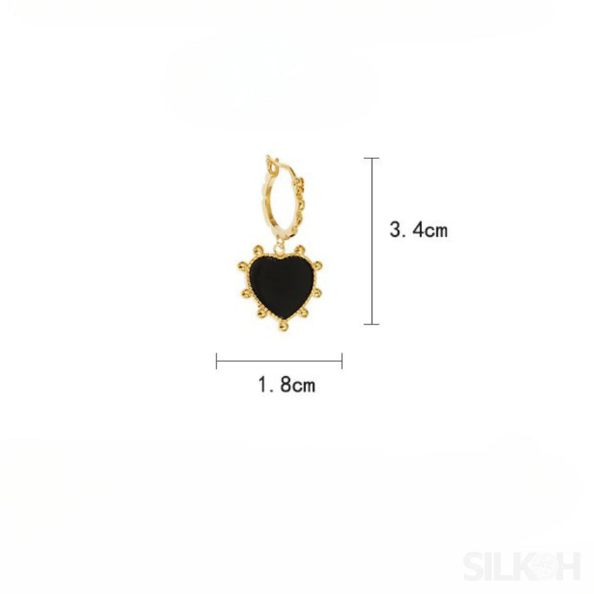 Heart Shaped 18K Gold Plated Sterling Silver Hoop Earrings Avery