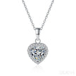 Heart Shaped 925 Sterling Silver Moissanite Necklace Cia