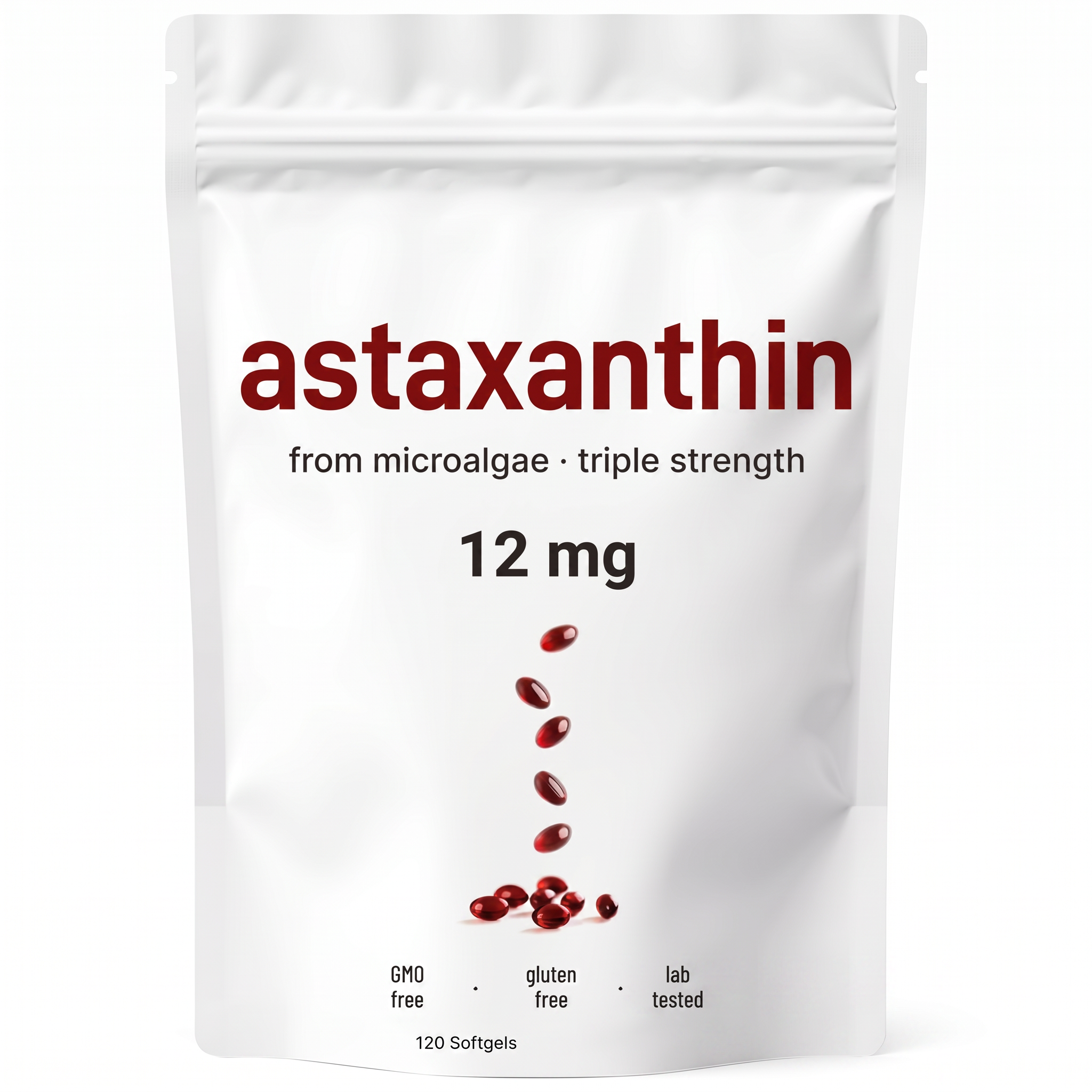 Astaxanthin 12mg pouch - front
